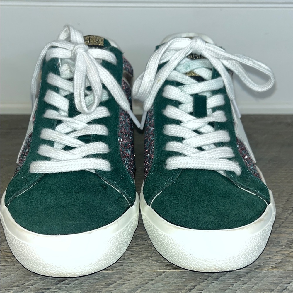 Vintage Havana Bounce Glitter Sneakers Green Multi Sparkle Lace Up - Size 7.5 - Picture 6 of 10